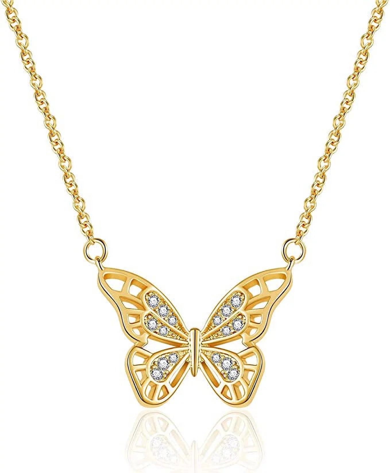 Gold Butterfly Necklaces for Women Dainty Butterfly Necklaces Pendant Chain Butterfly Jewelry Gift Birthday Christmas Mother’S Day Valentines Day Gifts