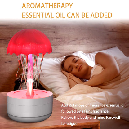Enchanting Jellyfish LED Night Light - Rechargeable, Voice-Controlled RGB Lamp with Bluetooth Speaker & Humidifier