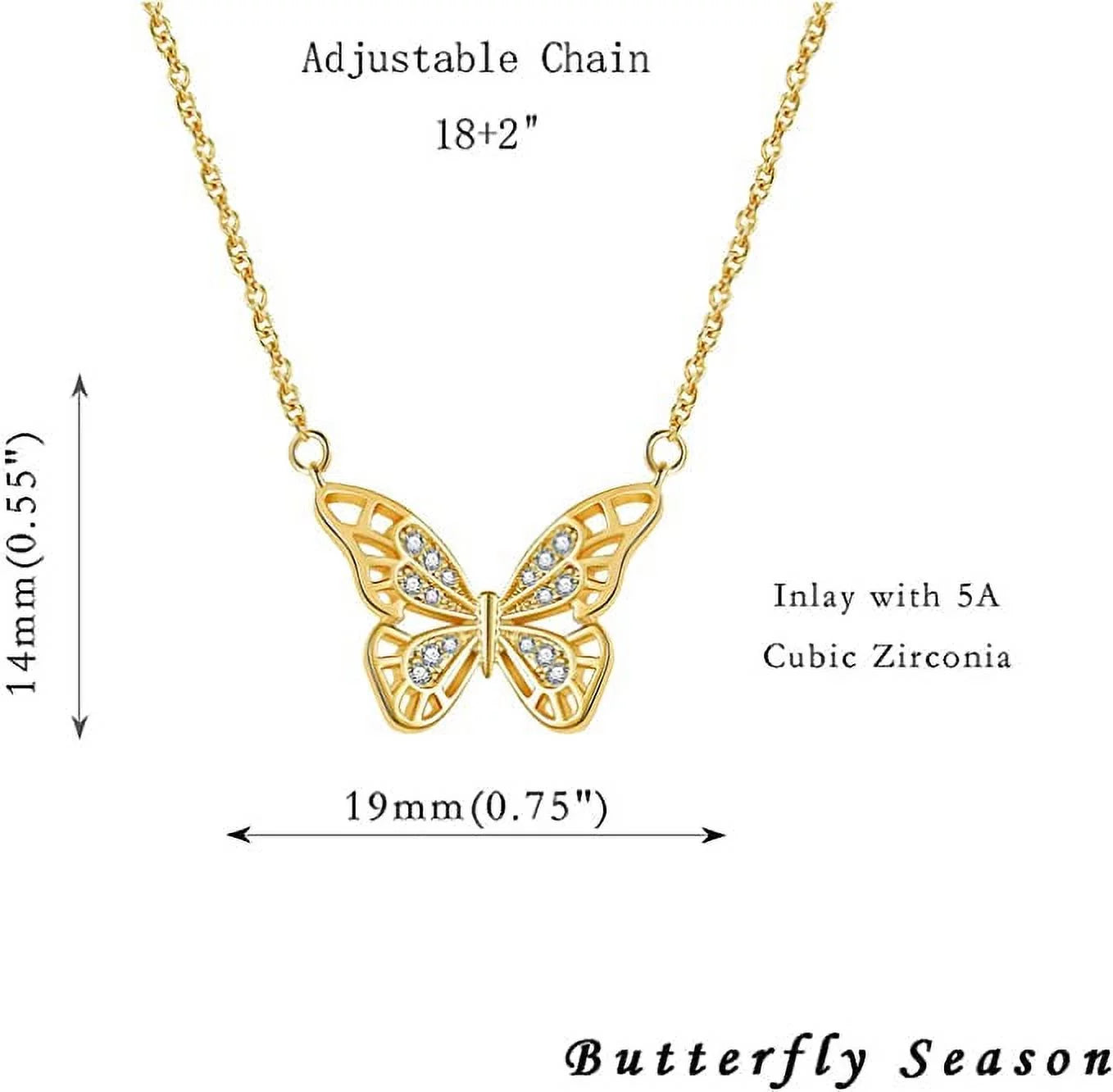 Gold Butterfly Necklaces for Women Dainty Butterfly Necklaces Pendant Chain Butterfly Jewelry Gift Birthday Christmas Mother’S Day Valentines Day Gifts