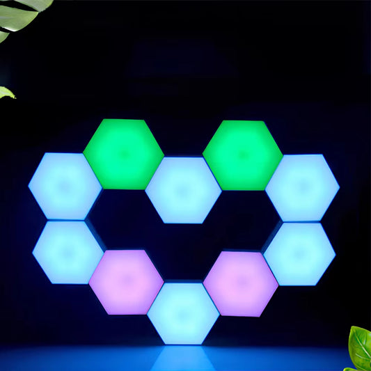 RGB Room LED Quantum Hexagon Light Touch Sensor Wall Lamp DC 5V Honeycomb Colorful Modular Control Night for Bedroom Decoration