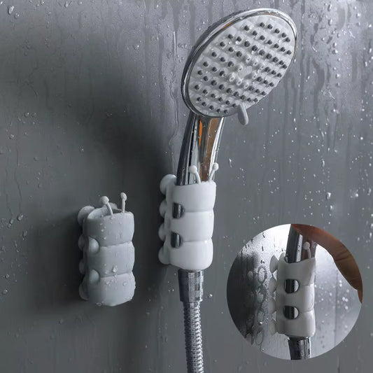 Sucker Shower Head Holder Reusable Shower Bracke Movable Suction Cup Caterpillar Shape Rack Bathroom Accessories